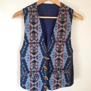 OOAK 90s Multicolor Boho South Western Tribal Aztec Tapestry Vest